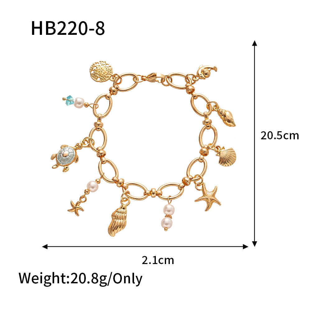 Marine Style Tortoise Star Shell Alloy  Chain & Link Bracelets Wholesale display picture 2