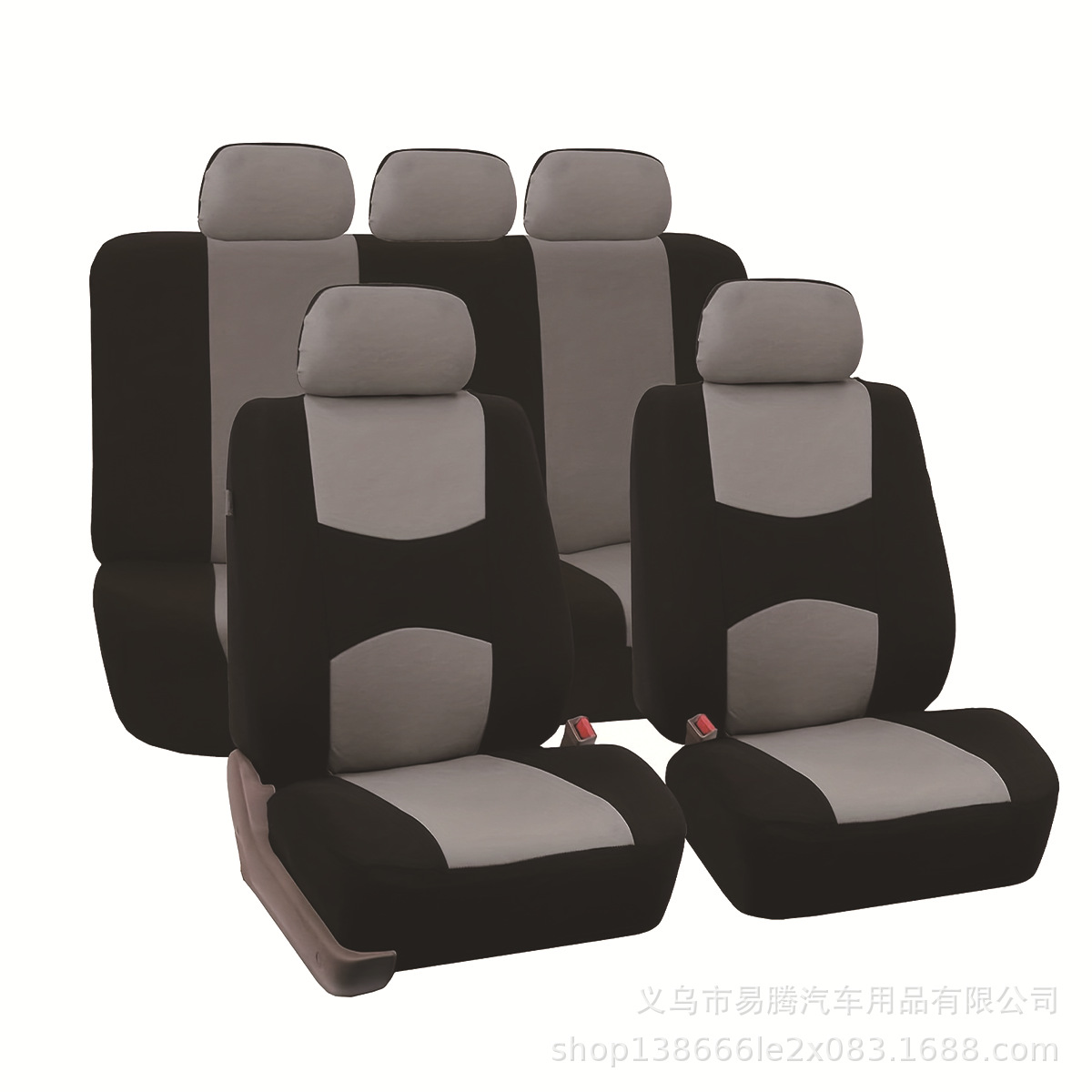Funda de asiento de coche personalizada, tela plana negra universal, 5 plazas, coche completo, juego de 9 piezas, Amazon AliExpress transfronterizo