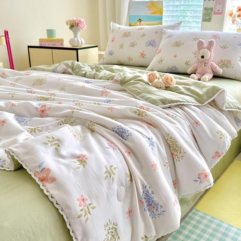 A級夏用ウォッシュドコットンサマーキルト、エアコン用掛け布団、寮用シングル、子供用薄型、洗濯機で洗えるキルト芯、抗菌