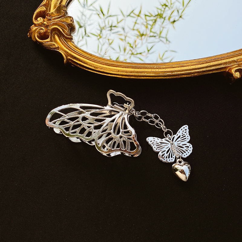 Pinza de cabello metálica coreana de alta sujeción con diseño retro