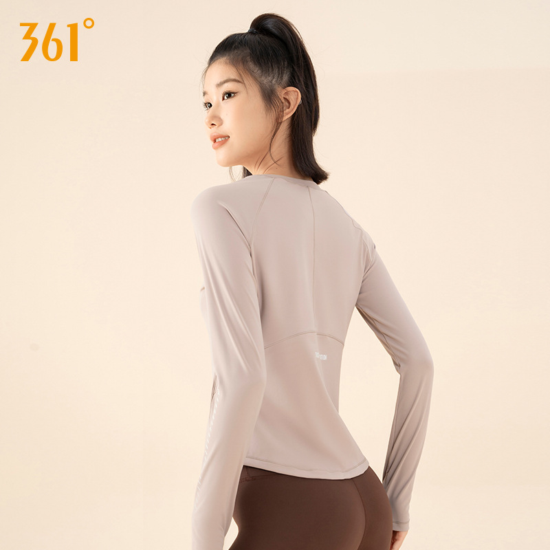 361 요가복 여성 2024년 신상품 봄, 가을 필라테스 피트니스복 긴팔 티셔츠 슬림핏 스포츠 상의