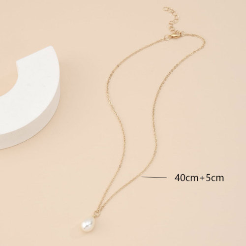 Best-selling imitation pearl pendant necklace for women, versatile high-luster ABS pearl lockchain necklace accessory
