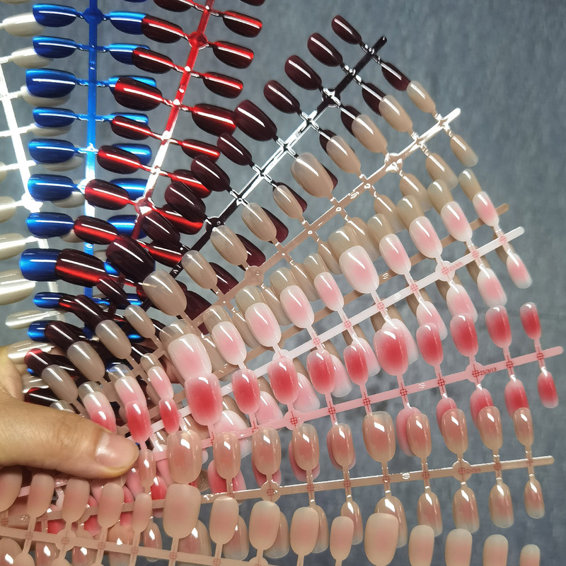 Foreign Trade Hot-Selling Wearable Short Style Daily Oval Manicure Patch Finished Handmade Nail Patch Factory Wholesale