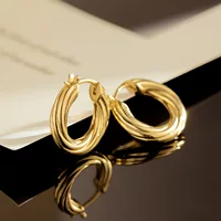 Серьги из 18-каратного золота, женские широкие версии, простые золотые застежки, кольцо Мебиуса в европейском и американском стиле, серьги с пряжкой для ушей, золотые украшения 24035