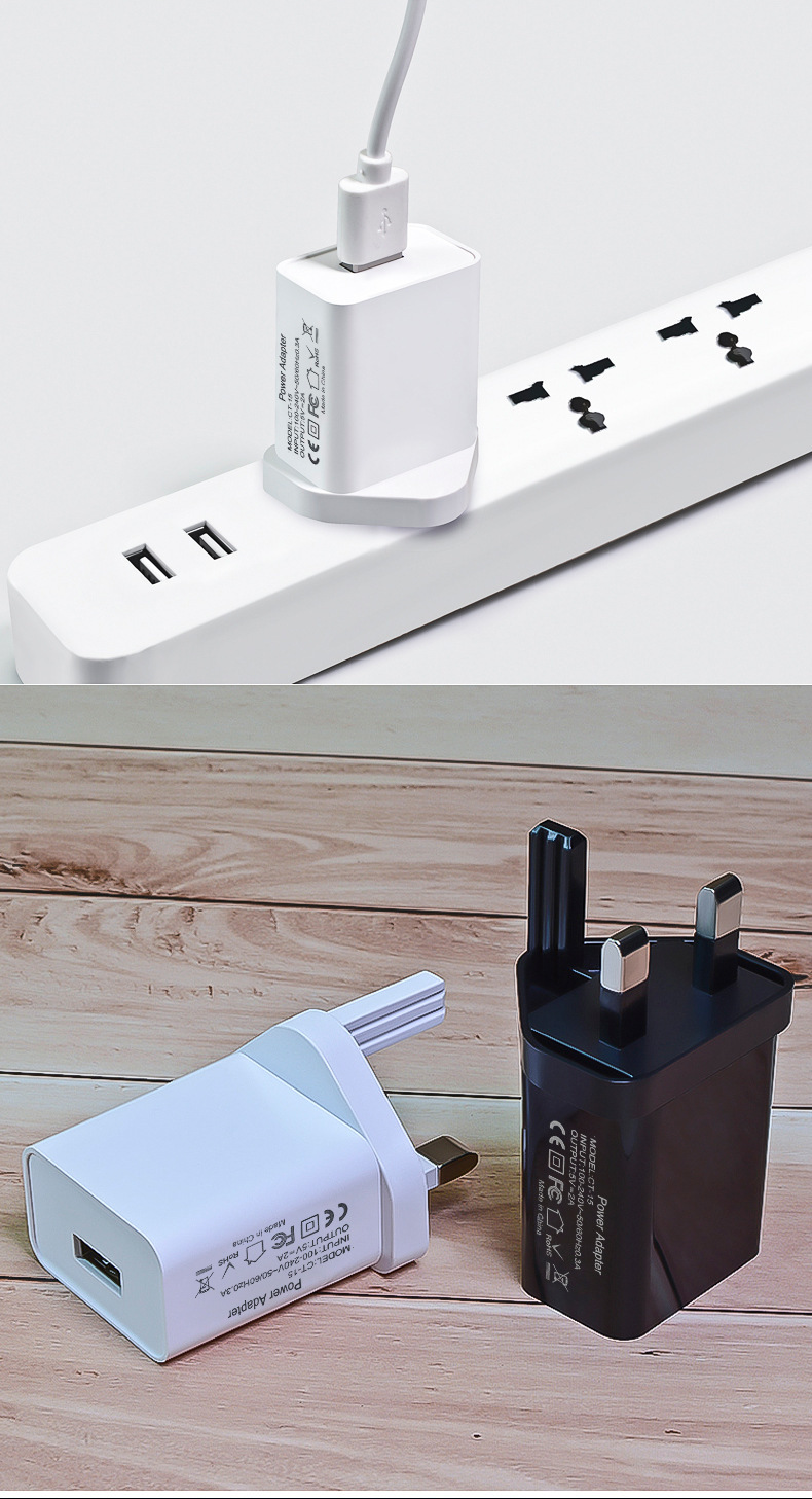5V 2A Ladekopf Britischer Standard Ladegerät Mobiltelefon Schnellladegerät Single USB Android geeignet multifunktionales kleines Elektrogerät Großhandel