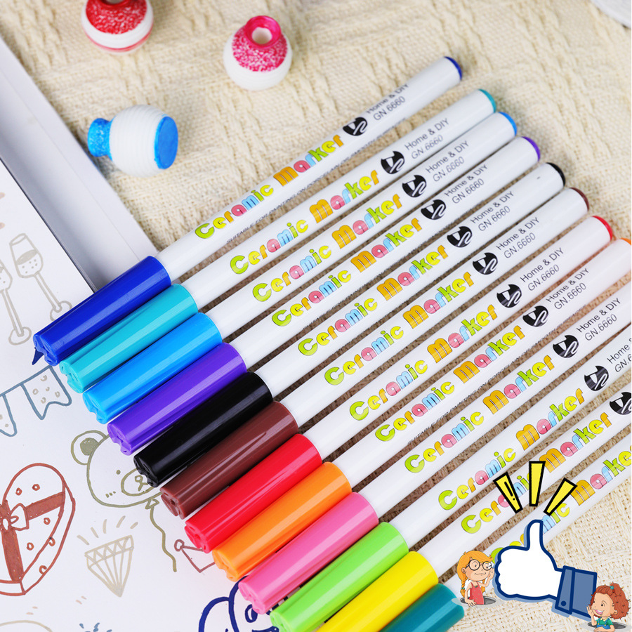Cross-Border New widely available 6660 ceramic painted markers students DIY painting brush waterproof and high temperature resistant strong attachment