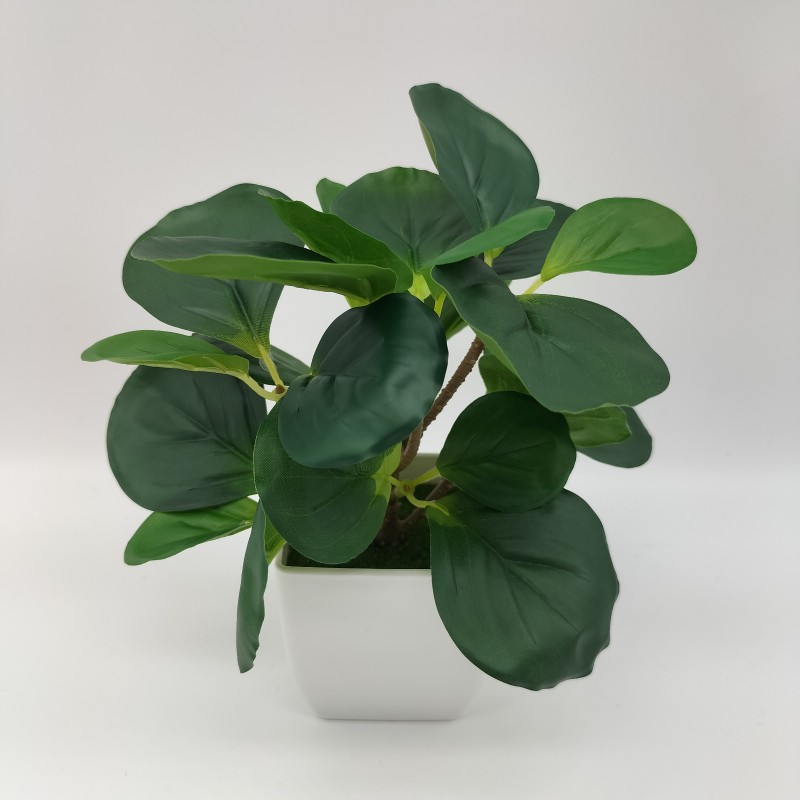Flor Artificial hoja de la ceja Hoja de sandía flor artificial hoja de frijol verde planta maceta sala de estar decoración del hogar Decoración maceta Decoración image 10