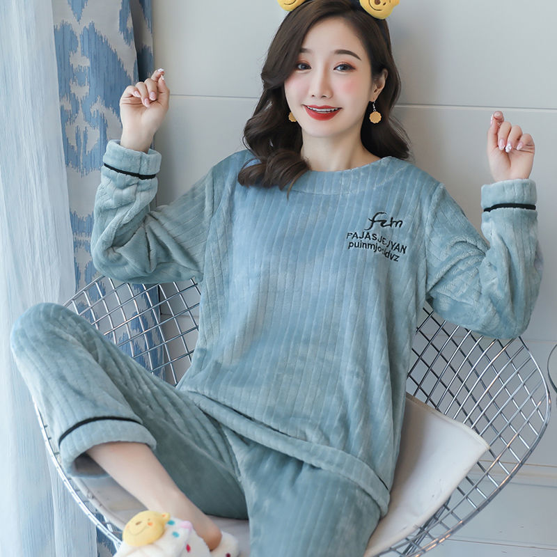 Carefully Selected Pajamas for Women, Autumn and Winter Flannel Thickeneded Coral Student Suits, Long-Sleeved Spring & Fall Outer Wear Pullover Sweatshirts, Korean Carefully Selected Pajamas for Women, Autumn and Winter Flannel Thickeneded Coral Student Suits, Long-Sleeved Spring & Fall Outer Wear Pullover Sweatshirts, Korean