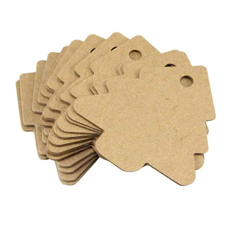 50pcs diyクリスマスツリー吊りカードレトロクラフト紙カードラベル結婚式パーティー工芸クリップ|undefined