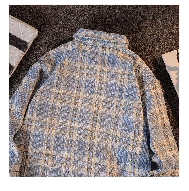 Veste chemise à carreaux pour femme style décontracté chic_voghion.com