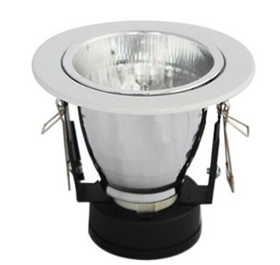 G3YN Old-Model Downlight, 6-Inch Straight Screw Grille Light with 2.5-Inch LED Energy-Saving E27 Lamp Base — Ceiling Spotlight with Housing and Shade