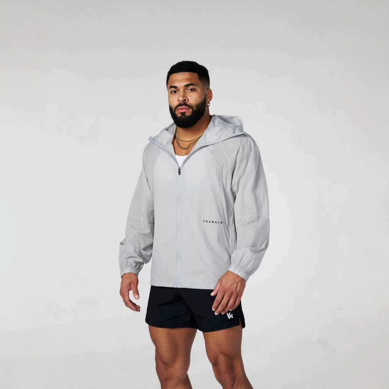 Youngla American-Style Jogger Men's Sun Protection Clothing for Sports and Fitness, Quick-Drying, Breathable, Elastic Zipper, Tight-Fitting Training Wear
