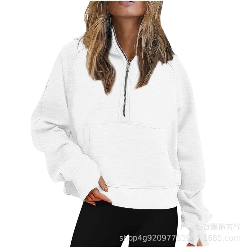 2023 AliExpress women's quarter zipper pullover sweater autumn and winter