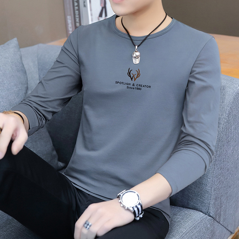 Men's 2025 New Autumn Tops Men's Long-Sleeved T-Shirts Slim Bottoming Shirts with Single-Piece Autumn Clothes for Outer Wear