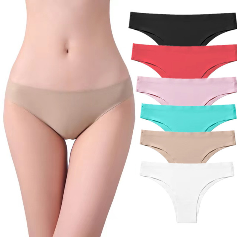 Panties women's one-piece seamless ice silk cotton crotch ladies briefs thong bikini panties Amazon explosions