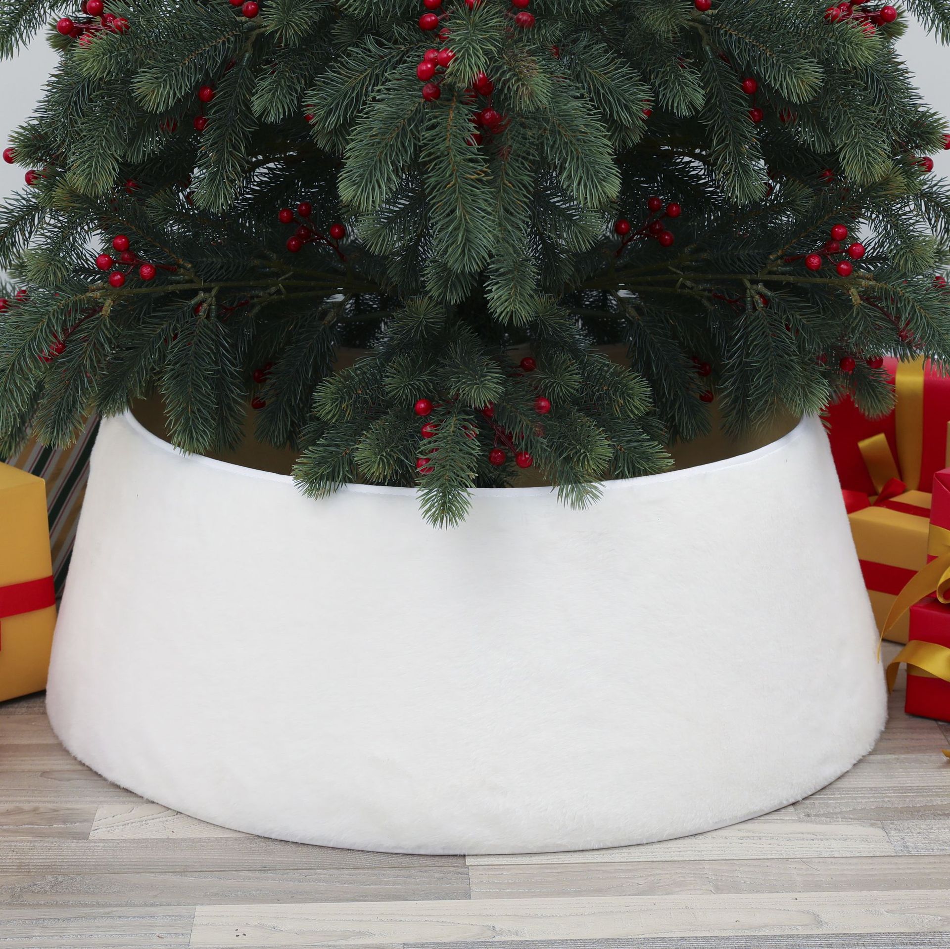 Transfronterizo nueva felpa árbol de Navidad decoración escena diseño apoyos árbol de Navidad base al por mayor