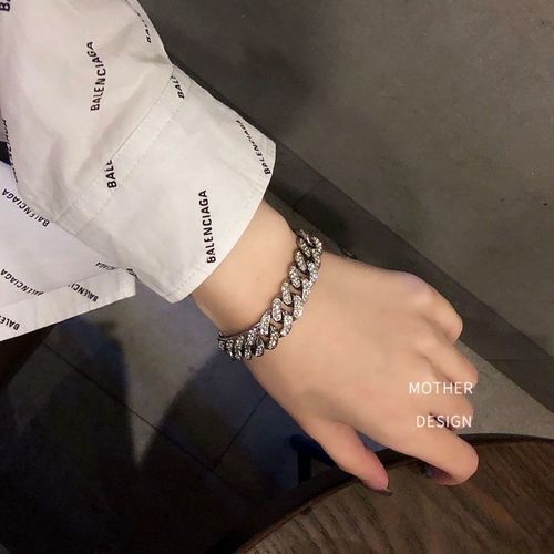 Men's and Women's Couple's Bracelet, Wang Jiarui Style, Cuba Thick Chain, Summer Trend, Unique Design, Ins Inspired, Cool and Calm Aesthetic, Accessory