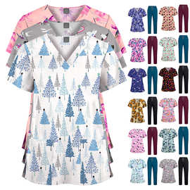 热销新品印花洗手衣纯色裤子套装护士服医生医院诊所工作服两件套