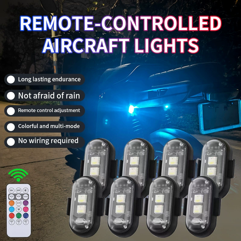 Беспроводной пульт дистанционного управления фонарь автомобиля вспышка света мотоцикла сигнальный свет красочный светодиодный пилотный свет USB зарядка водонепроницаемый