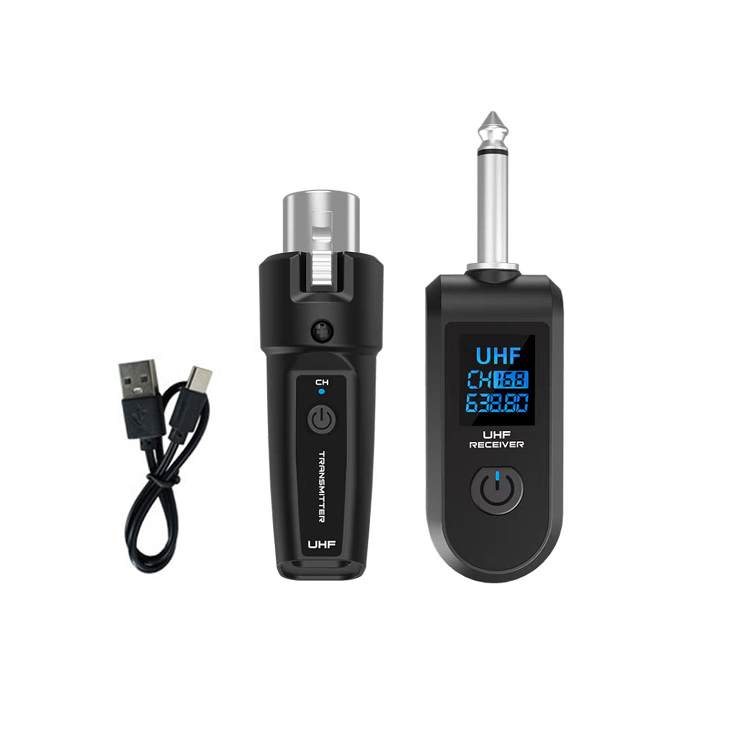 Sistema de micrófono inalámbrico de conversión por cable dinámico al por mayor, receptor de transmisión, instrumento musical, soplador eléctrico de mano, granada de guitarra