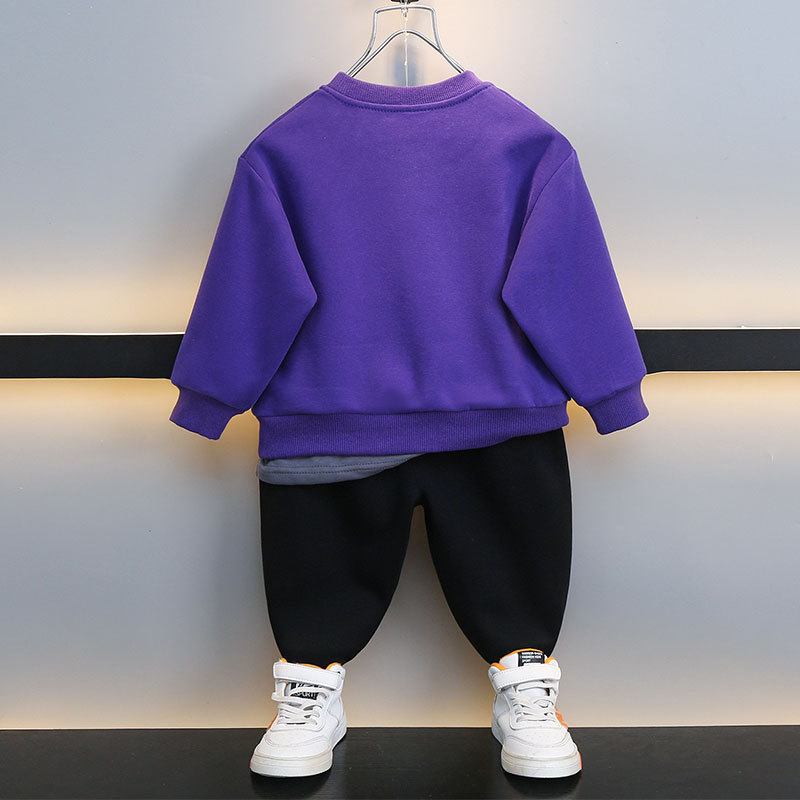 6383 traje de suéter para niños 2025 primavera y otoño nuevo estilo niño Han Fan otoño estilo occidental bebé moda de dos piezas