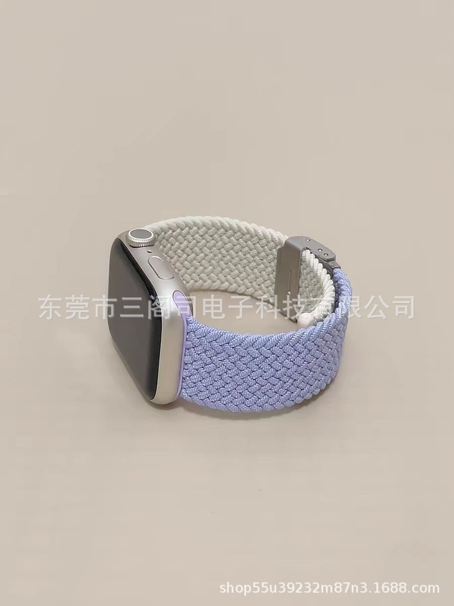 This integrated buckle braided watch strap is suitable for Applewatch bands and for Huawei and Samsung nylon braided ones Item Picture