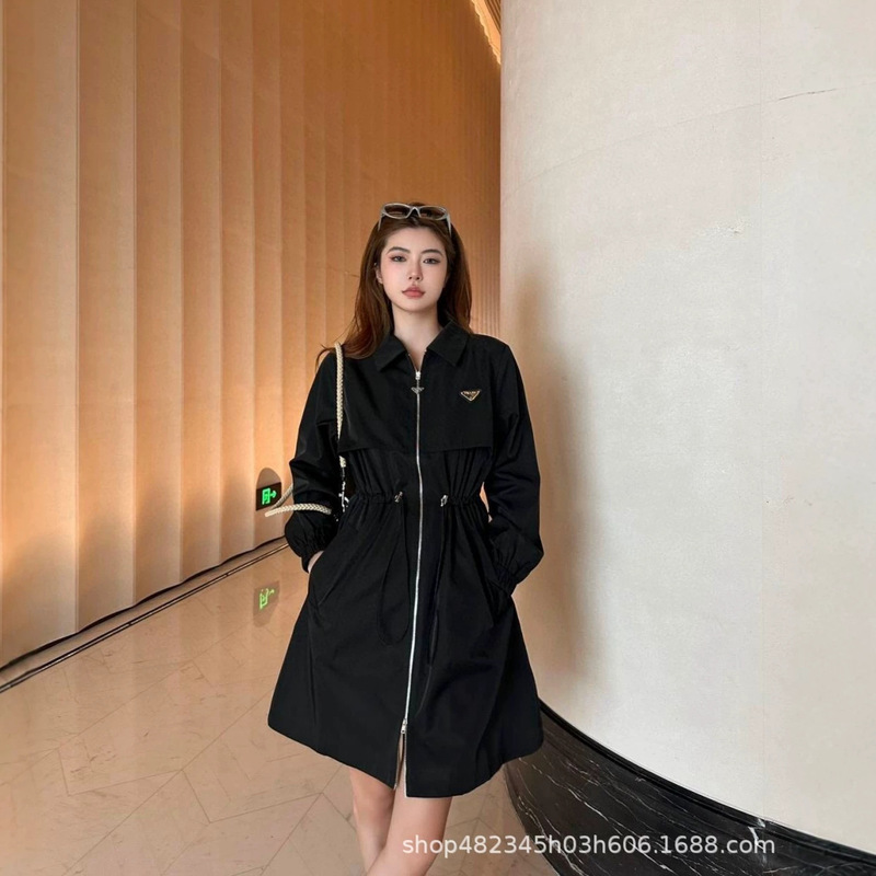 High-quality Nanyou original label women's mid-length trench coat with drawstring waist, windproof and waterproof, exuding a sophisticated and elegant style High-quality Nanyou original label women's mid-length trench coat with drawstring waist, windproof and waterproof, exuding a sophisticated and elegant style