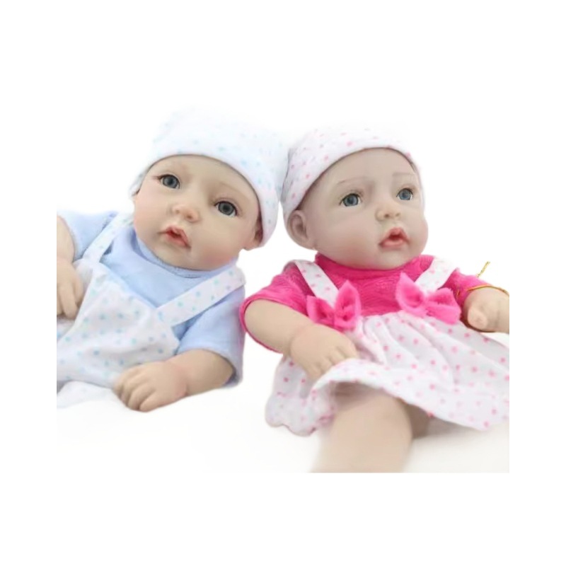 28 cm de muñeca de simulación de goma de comercio exterior original de bolsillo muñeca pequeña compañero de baño de bebé