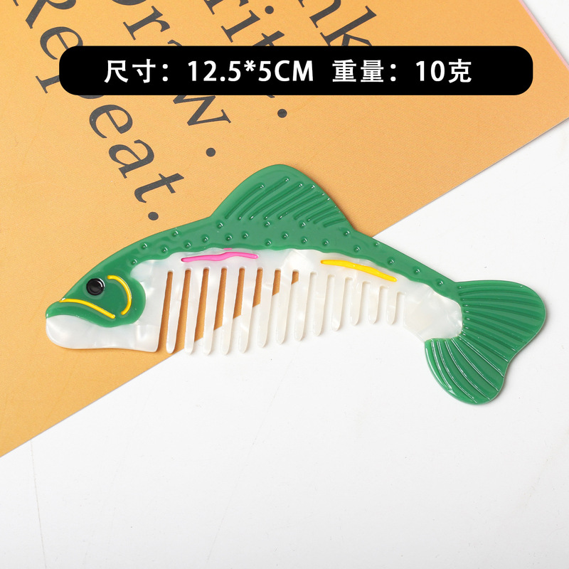 新しいニッチな漫画の動物のヘアコーム、かわいい果物と野菜のチューリップ酢酸コーム、ハイエンドのポータブルコーム|undefined