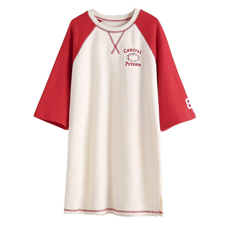 2024 primavera y verano ropa para niños nuevos vestido de camiseta casual para niñas 3/4 manga vestido de estilo coreano niños mayores padre-hijo