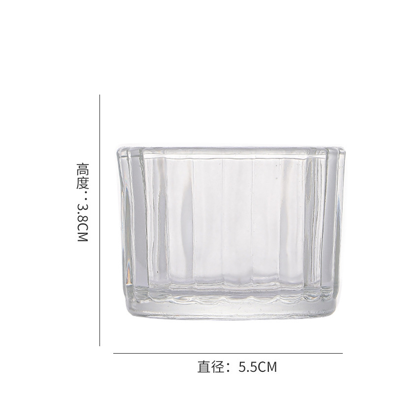 新商品創意増厚縦紋透明ガラスろうそく杯厚い底透明家庭装飾香薫燭台ろうそく杯|undefined