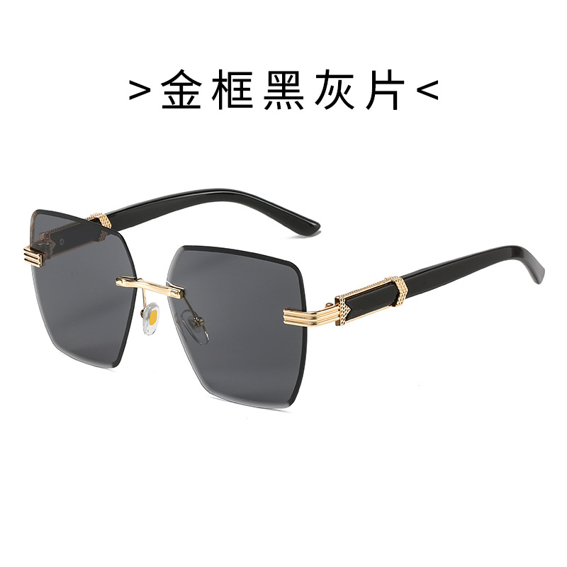 Cool Square New Rimless Cut-edge Sunglasses European And American Trend Square Ins Sunglasses Women's Fashion Gradient Glasses