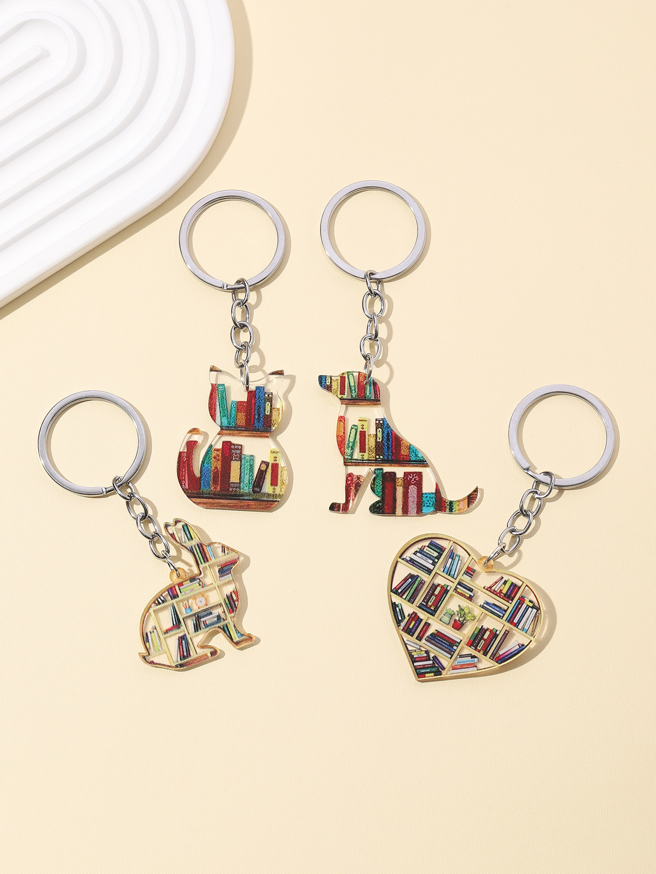 10g Weight Bag Pendant, Keychain Classification 1 Piece Quantity Daily, Street Occasion Acrylic Material Animal, Heart Shape Pattern Unisex Gender Simple Style, Classic Style Style Simple Style Classic Style Animal Heart Shape Arylic Unisex Bag Pendant Keychain 3