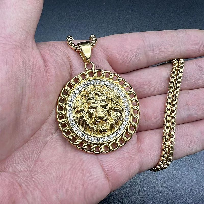 Animal Pattern Men'S Gender Hip-hop Animal Stainless Steel Plating Men's Pendant Necklace