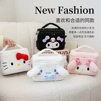 Sanrio Tedi плюшевая трехмерная косметическая сумка милый мультфильм большой емкости с высокой стоимостью лица высокого класса плюшевая сумка для хранения