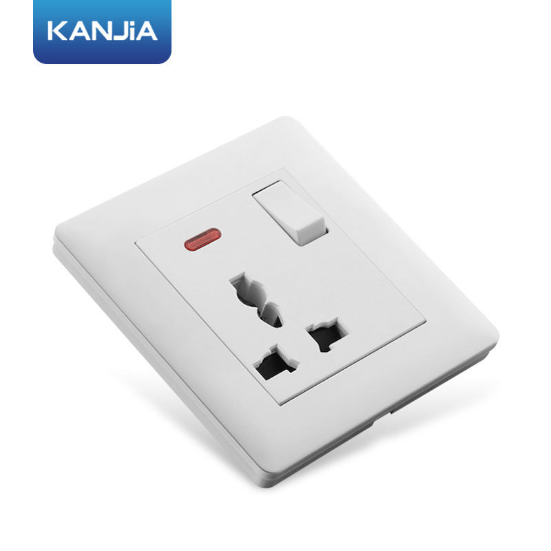 多功能一开三孔13a英式插座墙壁暗装万能2孔3孔带开关10a电源面板