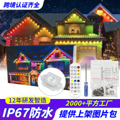 インテリジェント防水軒ライトメーカー、カラフルな屋外クロスボーダーAPP制御中庭RGBホリデー雰囲気装飾ライトストリング