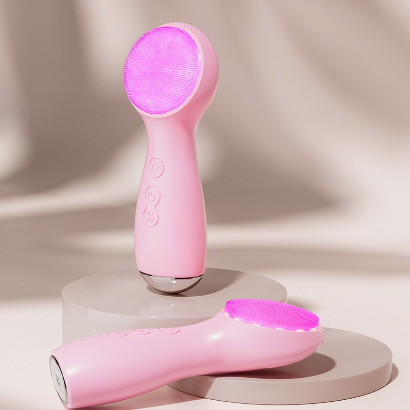 新しいシリコーン洗顔器電気振動洗顔ブラシ顔の毛穴クリーナー 7 色の光若返り美容器具|undefined