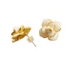 Brand white fashionable earrings, trend accessory, Japanese and Korean, flowered