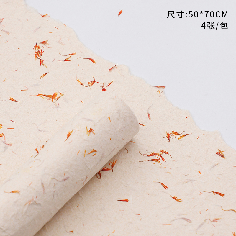 Papel de pétalos desgarrado a mano, papel de flores, papel de embalaje de flores de alta calidad, papel floral Dongba, papel floral al por mayor image 46