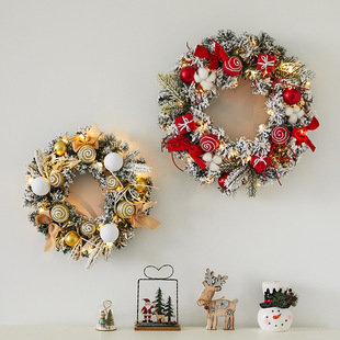 Christmas Creative Decoration Bar Atmosphere Shopping Mall Scene Manufacturing Window Pendant Luminous Door Wall Christmas Wreath