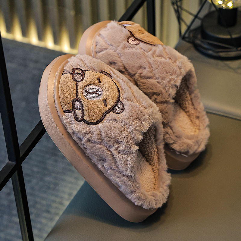 Kapibala Kidsren's Cotton Slippers 2025 New Autumn and Winter Indoor Family Boys and Girls Fleece-Lined Warm Cotton Slippers