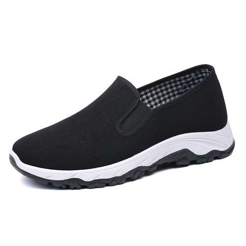 [Hiking Sole Black Cloth Shoes] Old Beijing Casual Shoes Anti-slip Soft Sole Cloth Shoes Comfortable Breathable One-Step Men's Shoes
