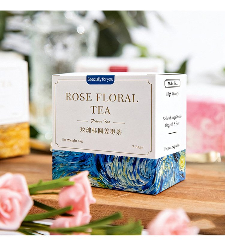 Rose Longan Ginger Jujube Tea Gui Yuan Jiang Zao Cha Gift Box 45g Cold Brewed Wedding Favor Tea specifications