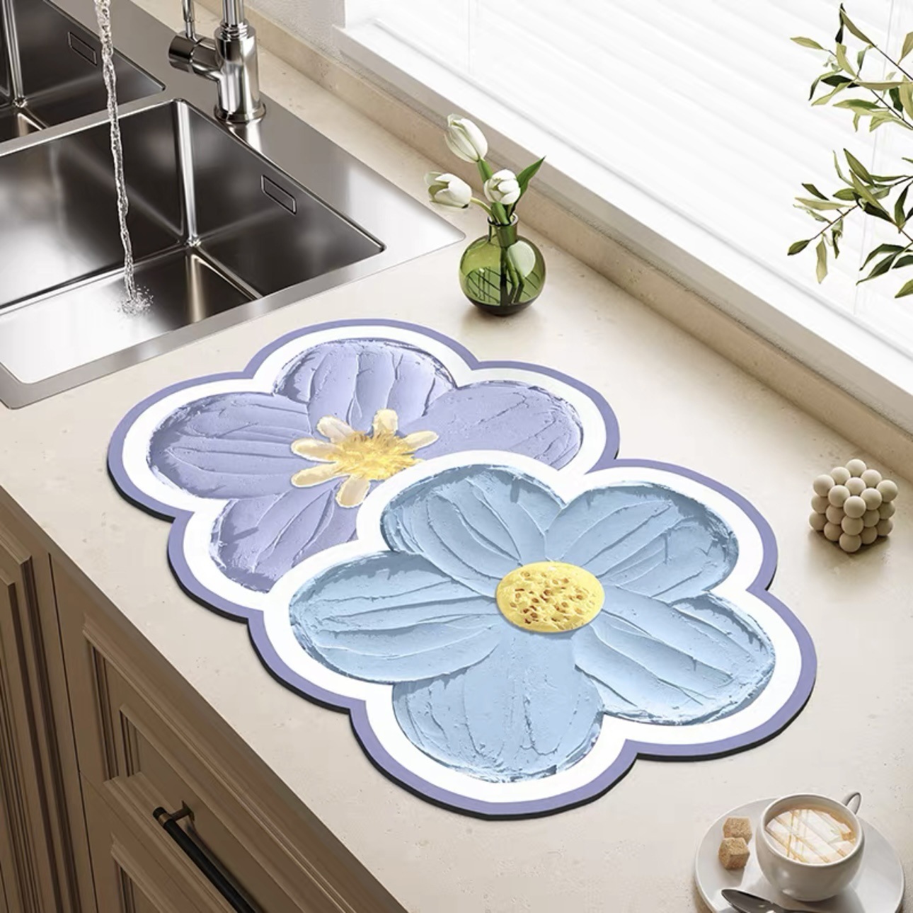 Alfombra de piso de baño de flores de forma especial alfombra de pie de puerta de baño alfombra de baño absorbente antideslizante resistente a las caídas estera suave