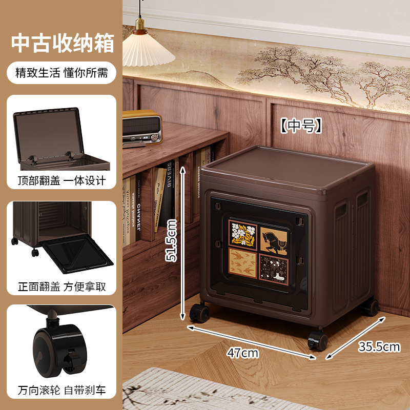 家庭用寝室寝具衣類収納ボックス中世スタイル特大厚みのある収納ボックス多機能アイテム収納ボックス|undefined