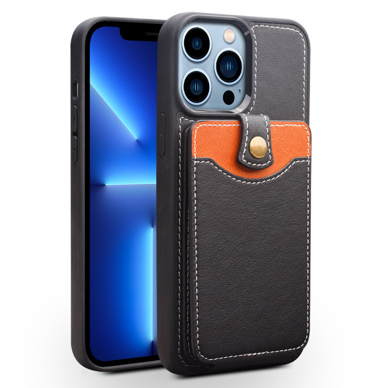 Ốp lưng iPhone 13 Pro Max chống sốc viền dày — Thẻ kinh doanh iphone13 6,1 inch màu đen, Thẻ công sở iphone13 Pro 6,1 inch màu đen, 6.7inch iphone13 Pro max danh thiếp Crazy Horse nâu, 6.1inch Thẻ kinh doanh iphone13 Pro Crazy Horse Brown
