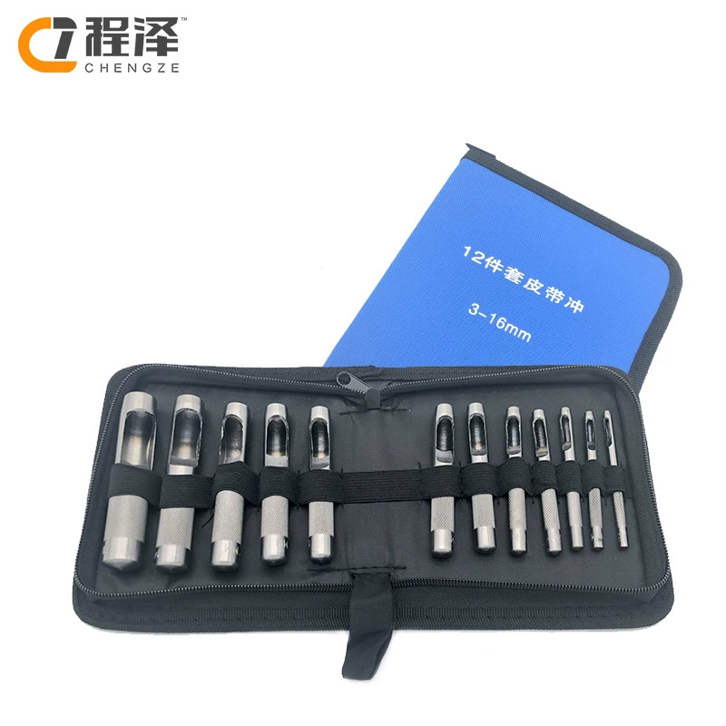 Фабрика прямые поставки ременного пуансона полый пуансон долото холщовый мешок 12 шт. Костюм острый круглый пуансон