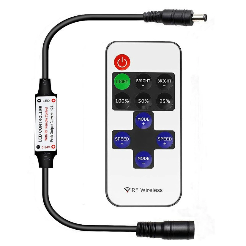 Контроллер RF11, одноклавишный, одноцветный, мини-диммер для светодиодов, пульт дистанционного управления, подходит для COB-освещения, настольных ламп, гирлянд, светодиодных лент.