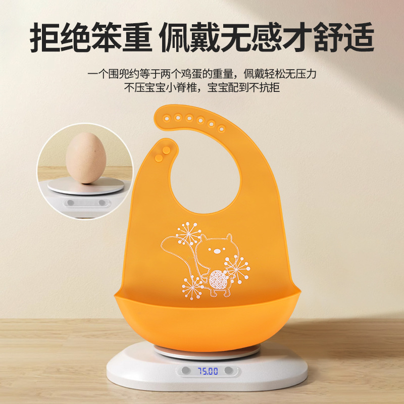 新型シリカゲルのよだれかけの赤ちゃんの防水よだれかけの幼児のプリントの図案の動物の純色のよだれかけ